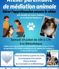 ATELIER PARENTALITÉ : MÉDIATION ANIMALE EN DUO ENFANT-PARENT