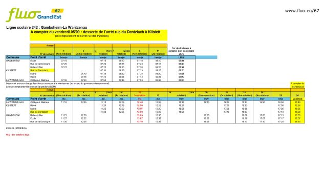 Collège : modification des horaires des transports scolaires