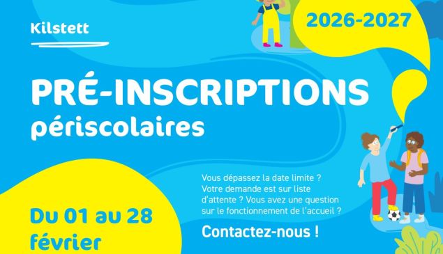 Pr&eacute;-inscriptions p&eacute;riscolaires 2026-2027 &agrave; Kilstett