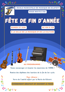 Affiche Fête de fin d'année 27 juin 2026 EMMK Affiche Fête de fin d'année 27 juin 2026 EMMK