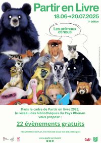 Affiche BibComCom Partir en livre 2025